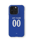 Phone case with the Chelsea 2026-27 Prematch football shirt design by RIPA Football