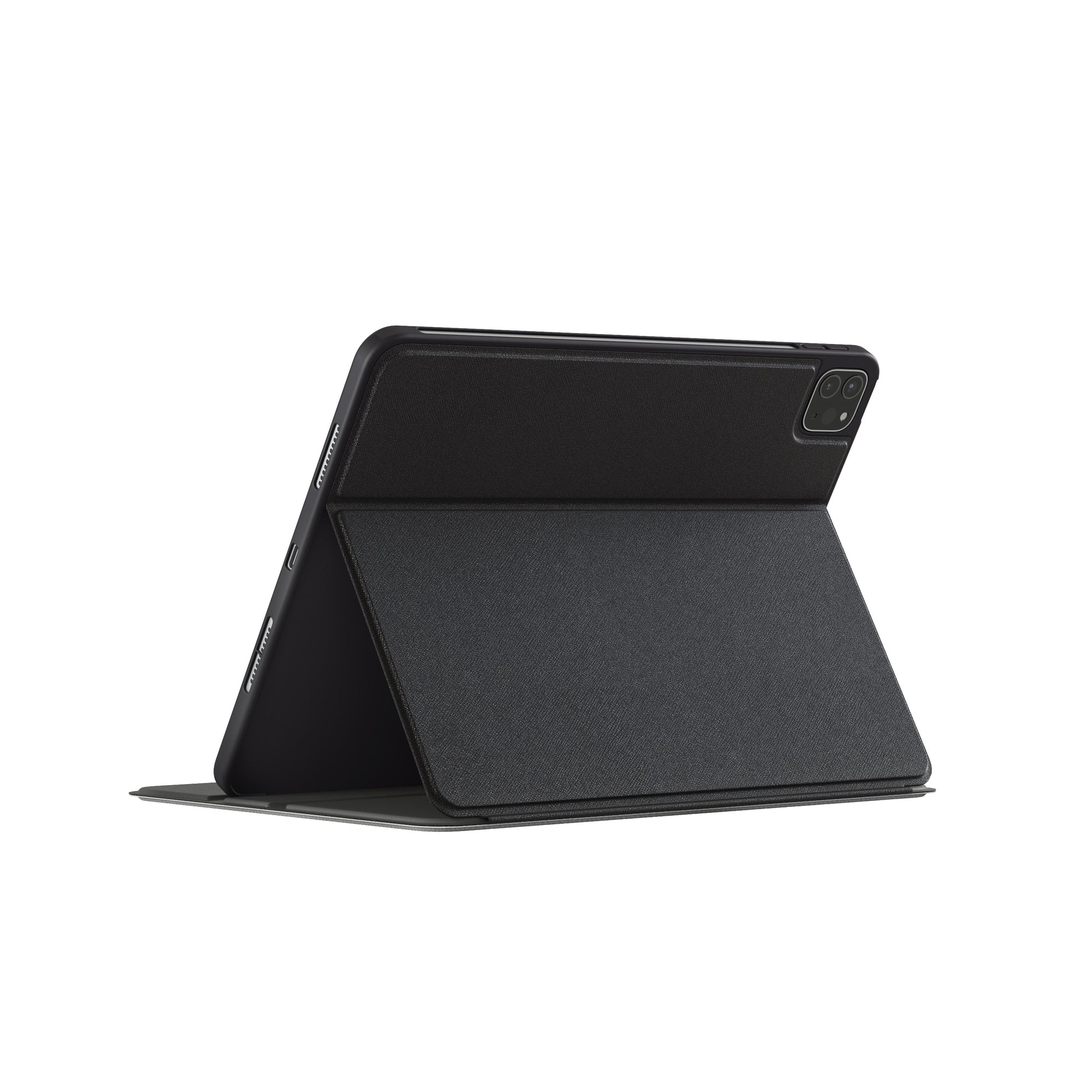 a black tablet case sitting on top of a white surface