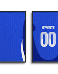 Italy Azzurri Euro 2024 Home Kit Print