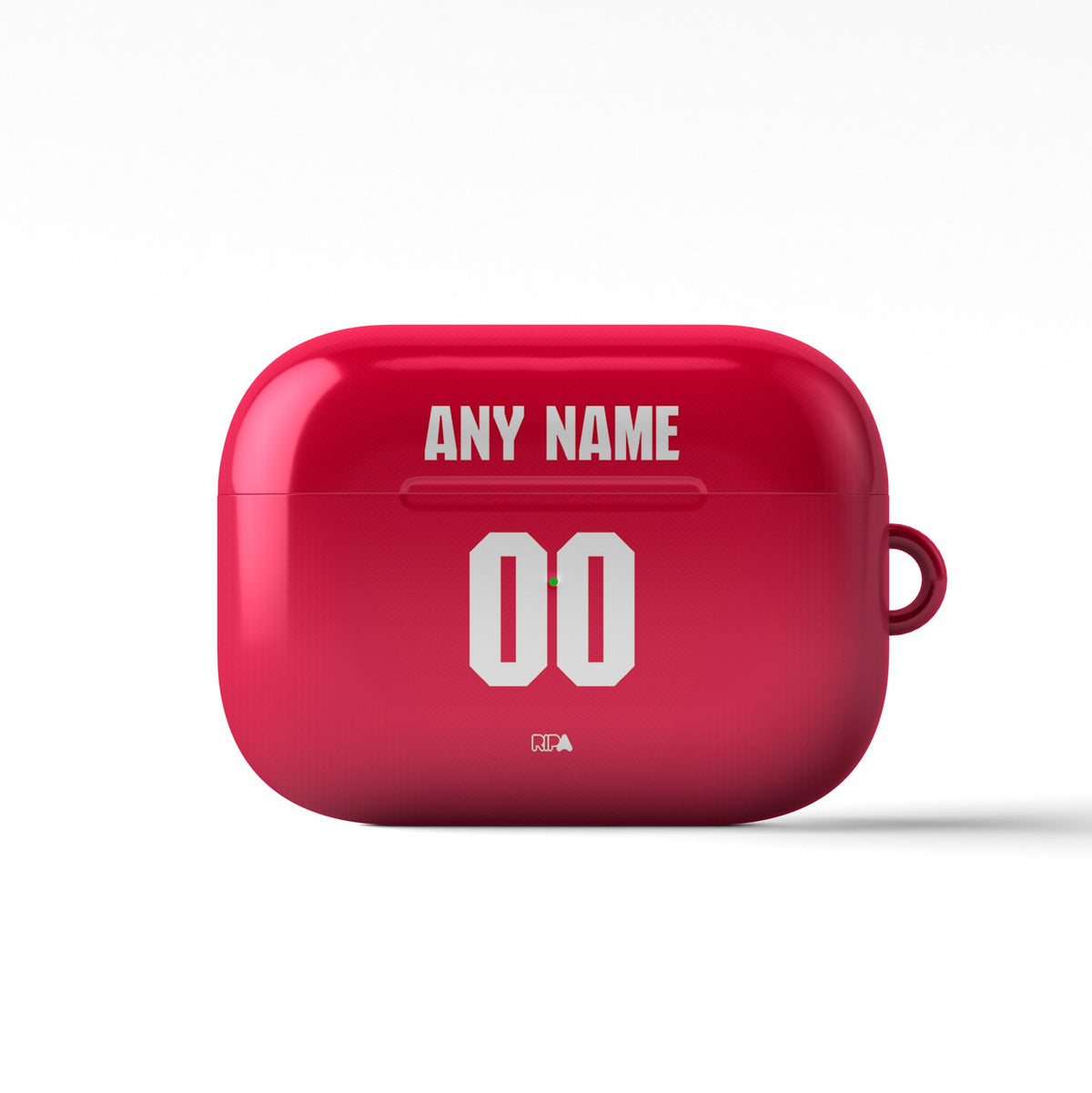 AirPods case with the Arsenal 2026-27 Home football shirt design by RIPA Football