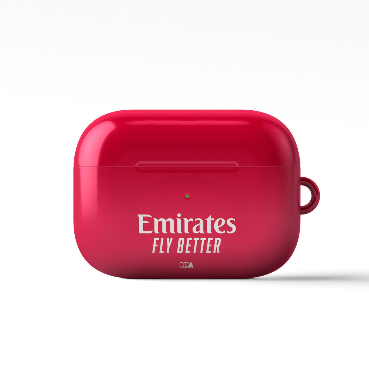 AirPods case with the Arsenal 2026-27 Home football shirt design by RIPA Football