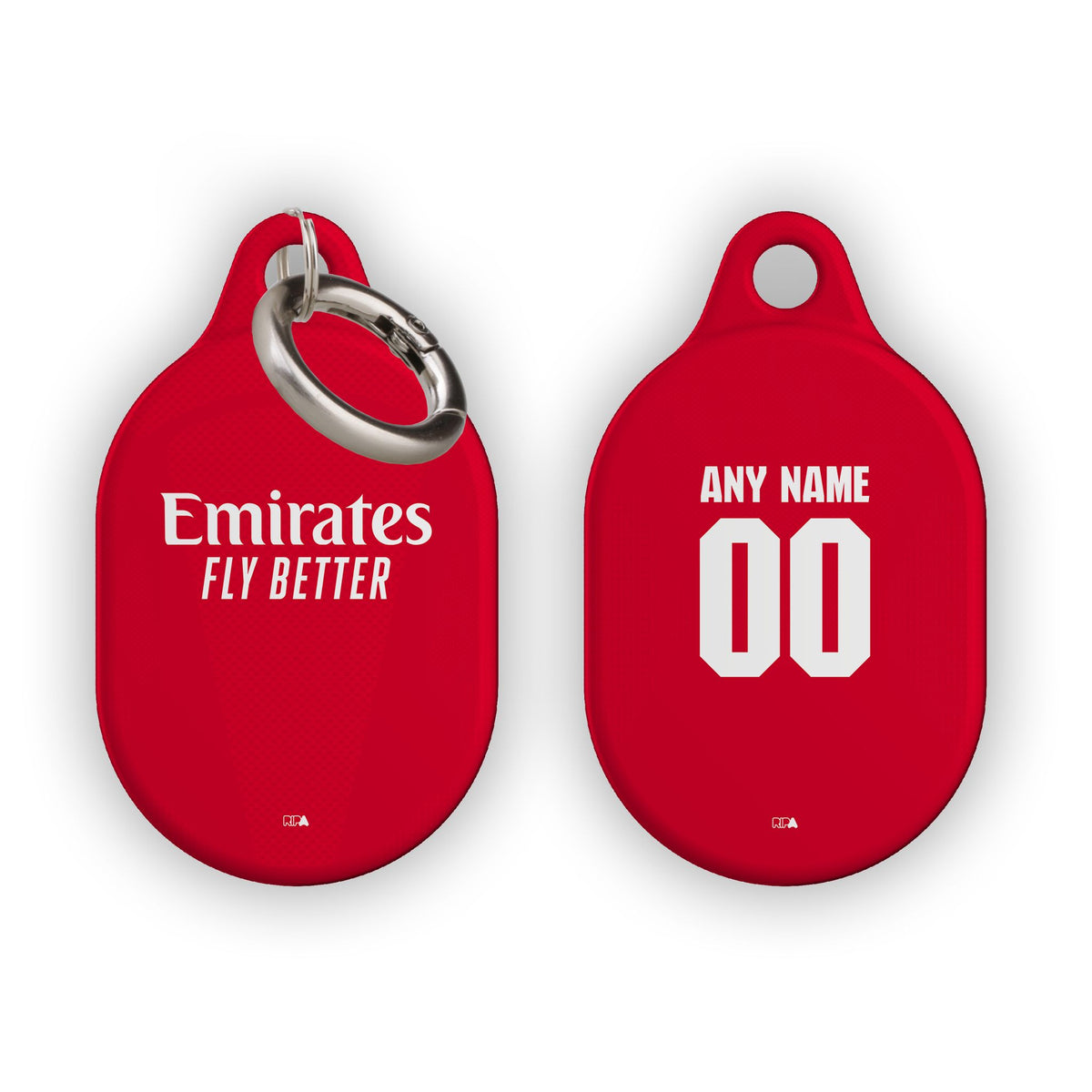 AirTag holder with the Arsenal 2026-27 Home football shirt design by RIPA Football