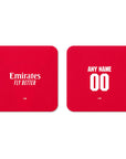 Coaster with the Arsenal 2026-27 Home football shirt design by RIPA Football