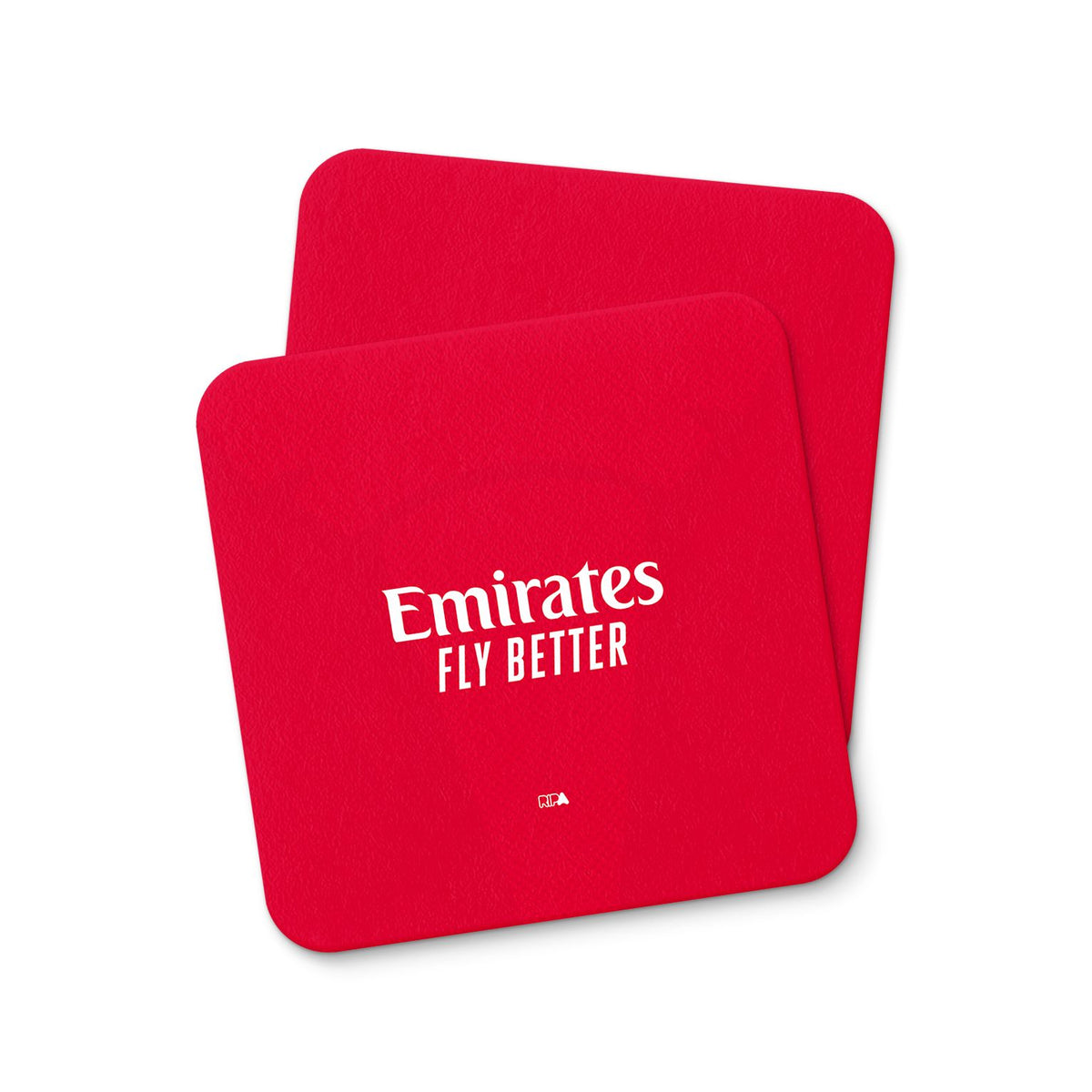 Coaster with the Arsenal 2026-27 Home football shirt design by RIPA Football