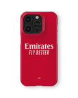Phone case with the Arsenal 2026-27 Home football shirt design by RIPA Football