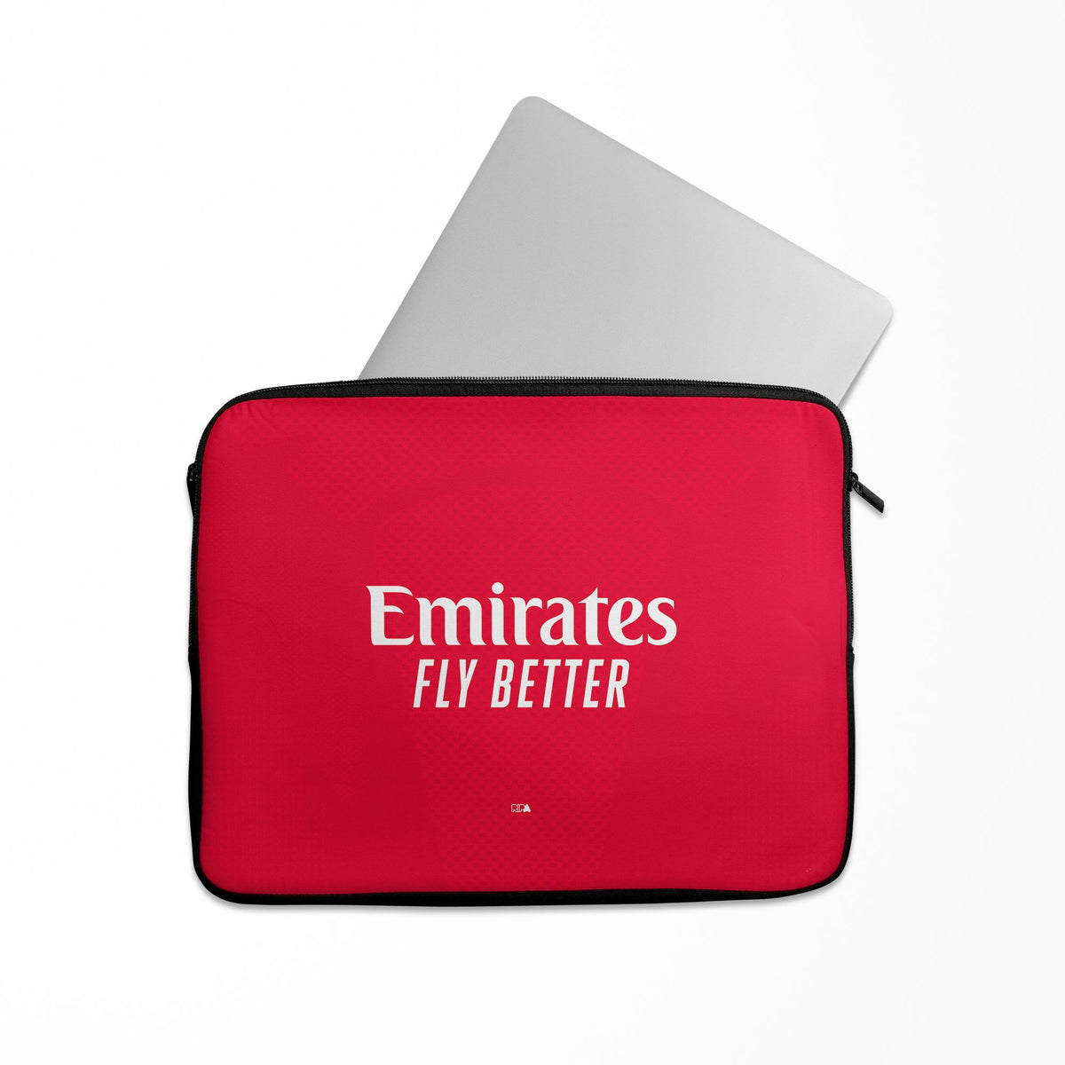 Laptop sleeve with the Arsenal 2026-27 Home football shirt design by RIPA Football
