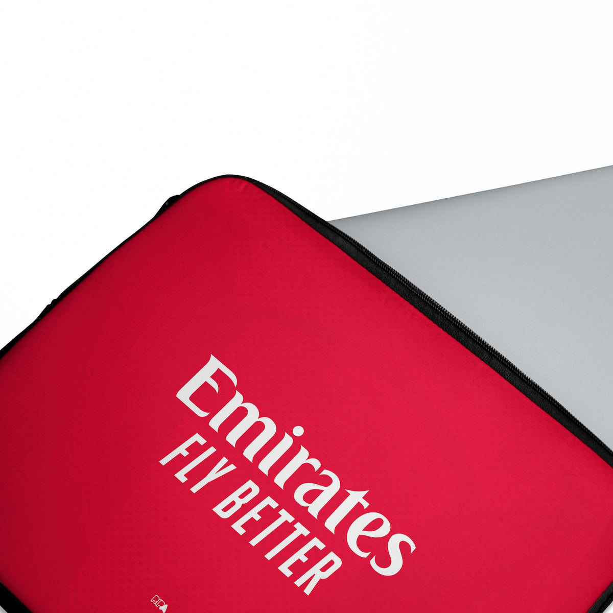 Laptop sleeve with the Arsenal 2026-27 Home football shirt design by RIPA Football