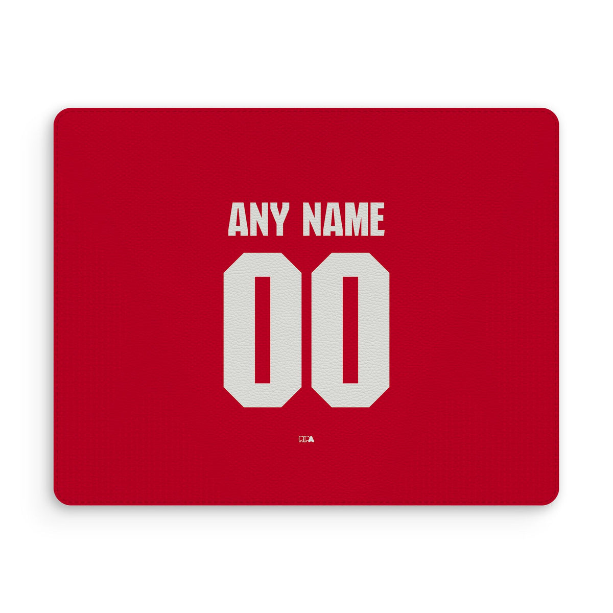 Mouse pad with the Arsenal 2026-27 Home football shirt design by RIPA Football