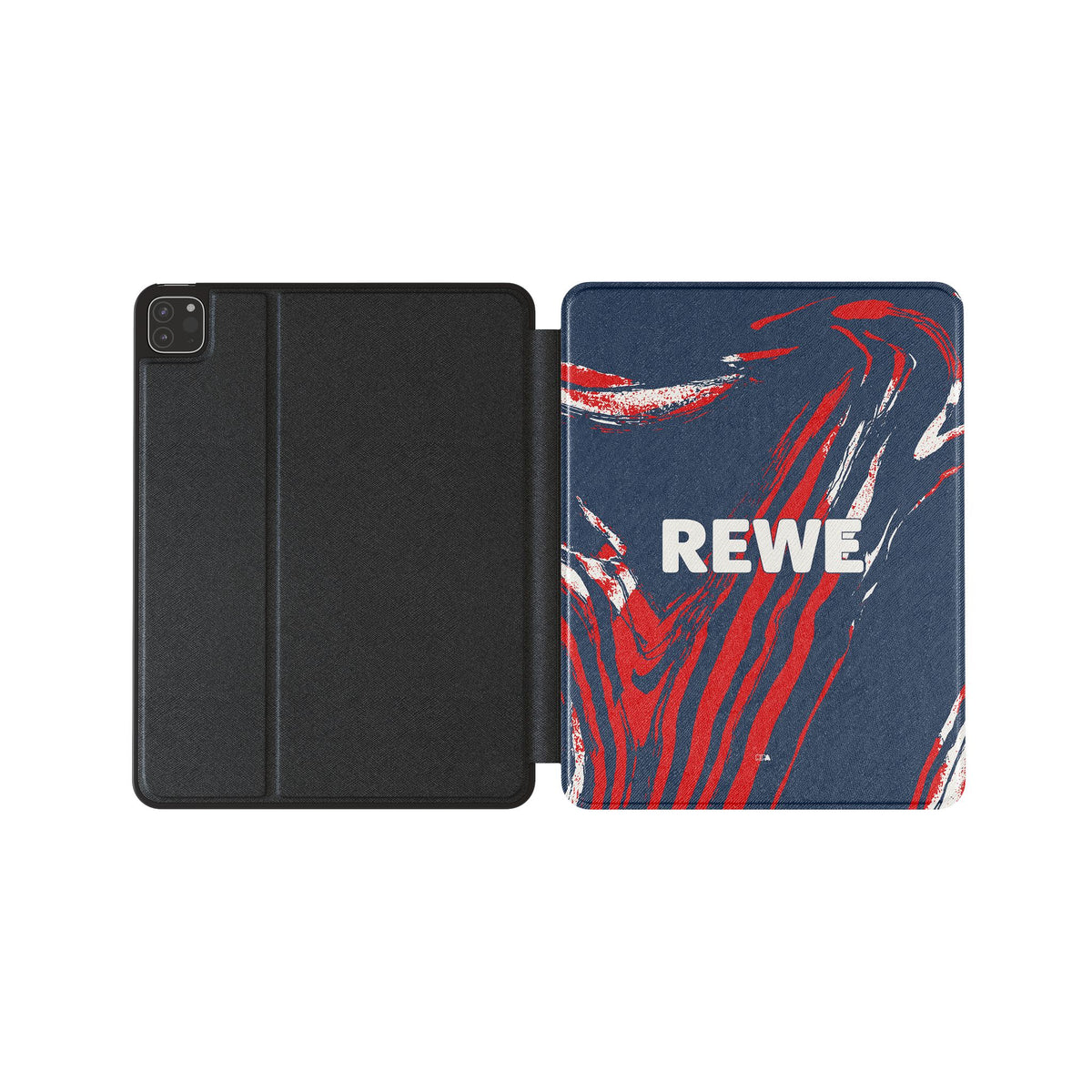 iPad case with the FC Köln 2026-27 Third football shirt design by RIPA Football