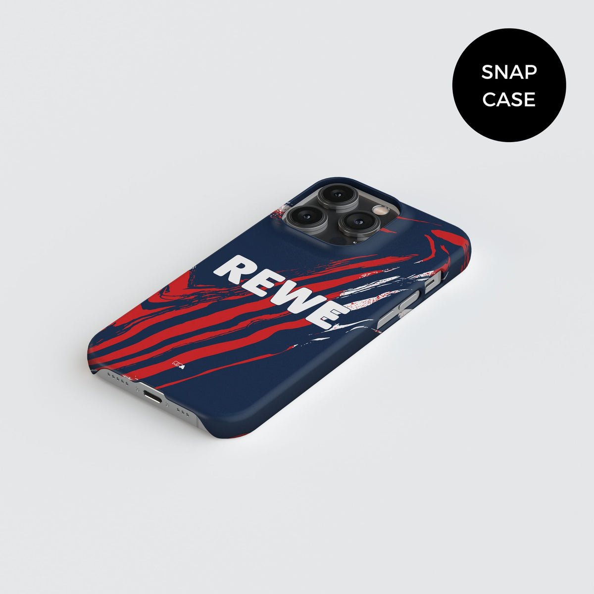 Phone case with the FC Köln 2026-27 Third football shirt design by RIPA Football