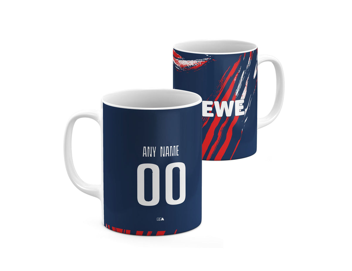 Mug with the FC Köln 2026-27 Third football shirt design by RIPA Football