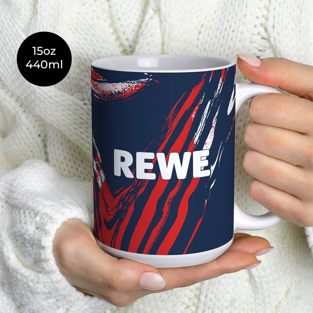 Mug with the FC Köln 2026-27 Third football shirt design by RIPA Football