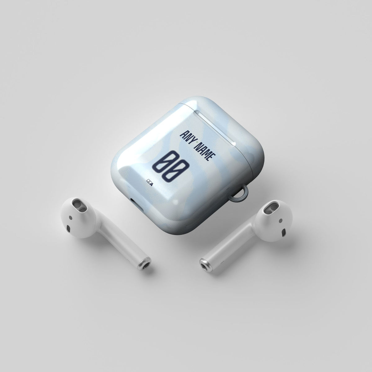 AirPods case with the Ajax 2026-27 Third football shirt design by RIPA Football