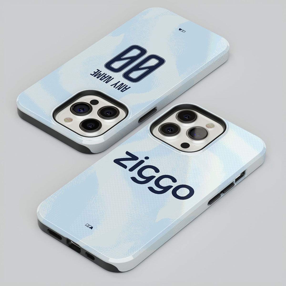 Phone case with the Ajax 2026-27 Third football shirt design by RIPA Football