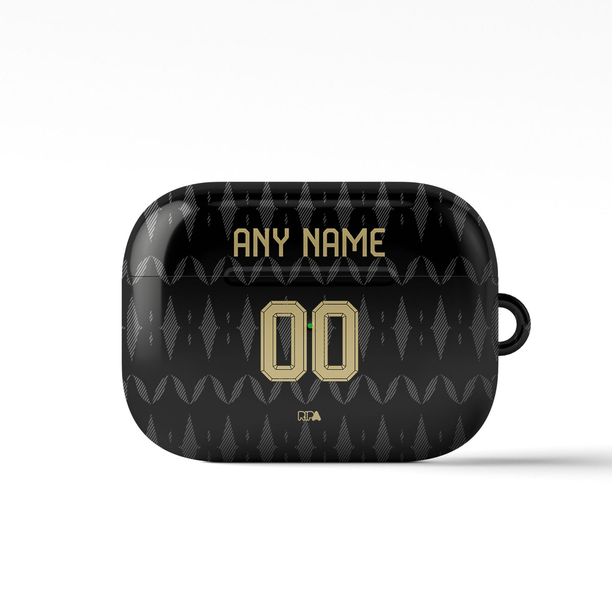 AirPods case with the Aston Villa 2026-27 Away football shirt design by RIPA Football