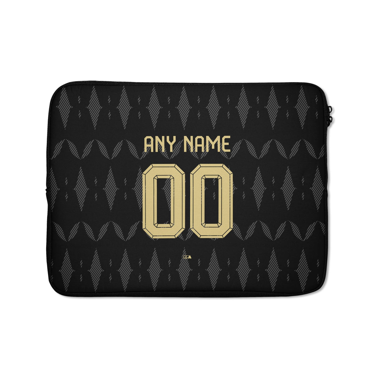 Laptop sleeve with the Aston Villa 2026-27 Away football shirt design by RIPA Football