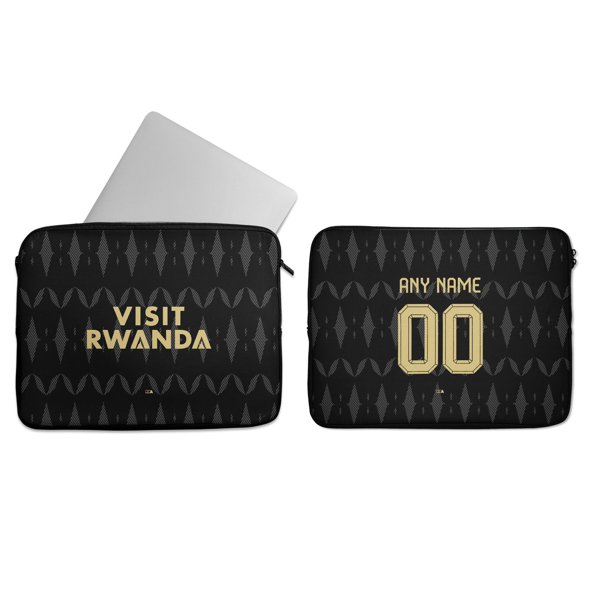 Laptop sleeve with the Aston Villa 2026-27 Away football shirt design by RIPA Football