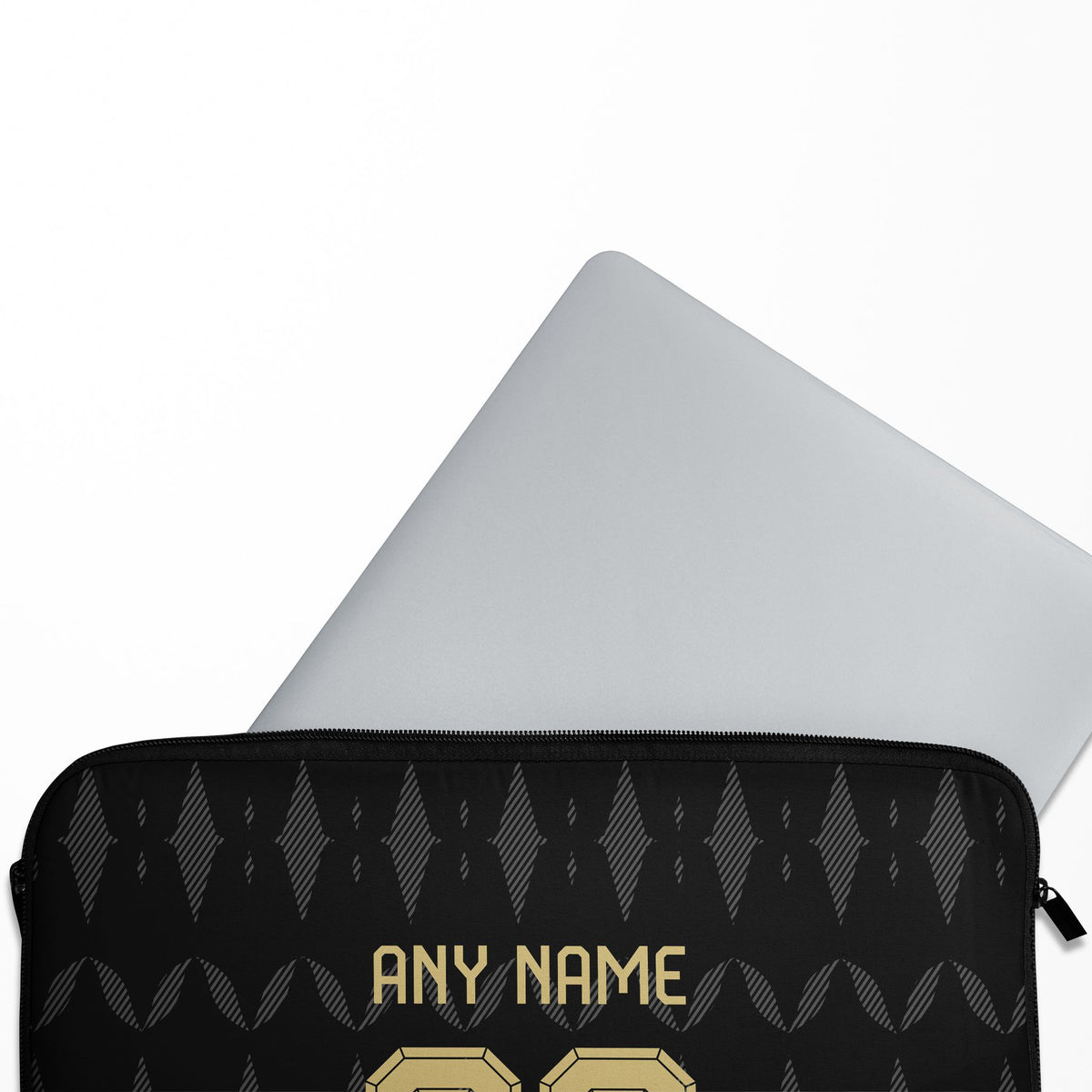 Laptop sleeve with the Aston Villa 2026-27 Away football shirt design by RIPA Football