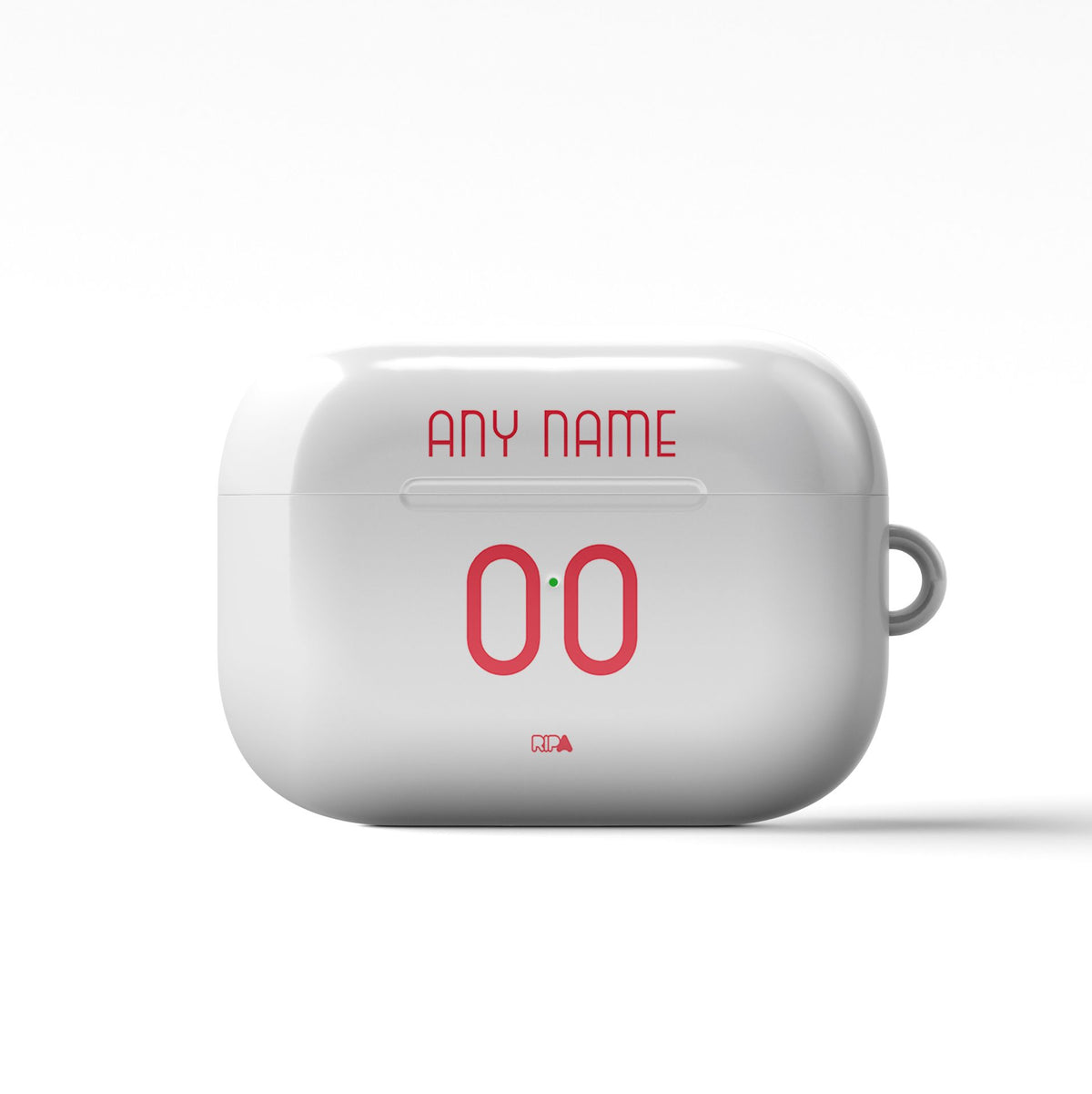 AirPods case with the Atalanta 2026-27 Away football shirt design by RIPA Football