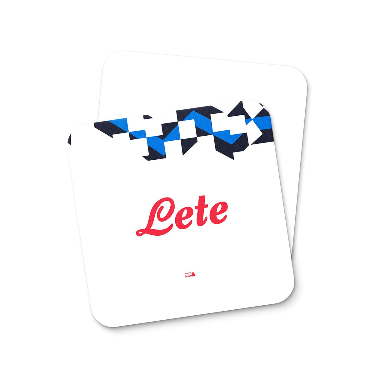 Coaster with the Atalanta 2026-27 Away football shirt design by RIPA Football