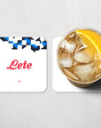 Coaster with the Atalanta 2026-27 Away football shirt design by RIPA Football