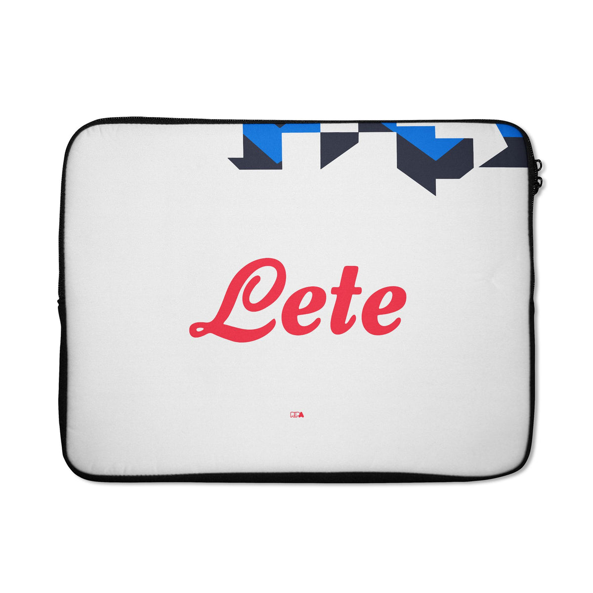 Laptop sleeve with the Atalanta 2026-27 Away football shirt design by RIPA Football