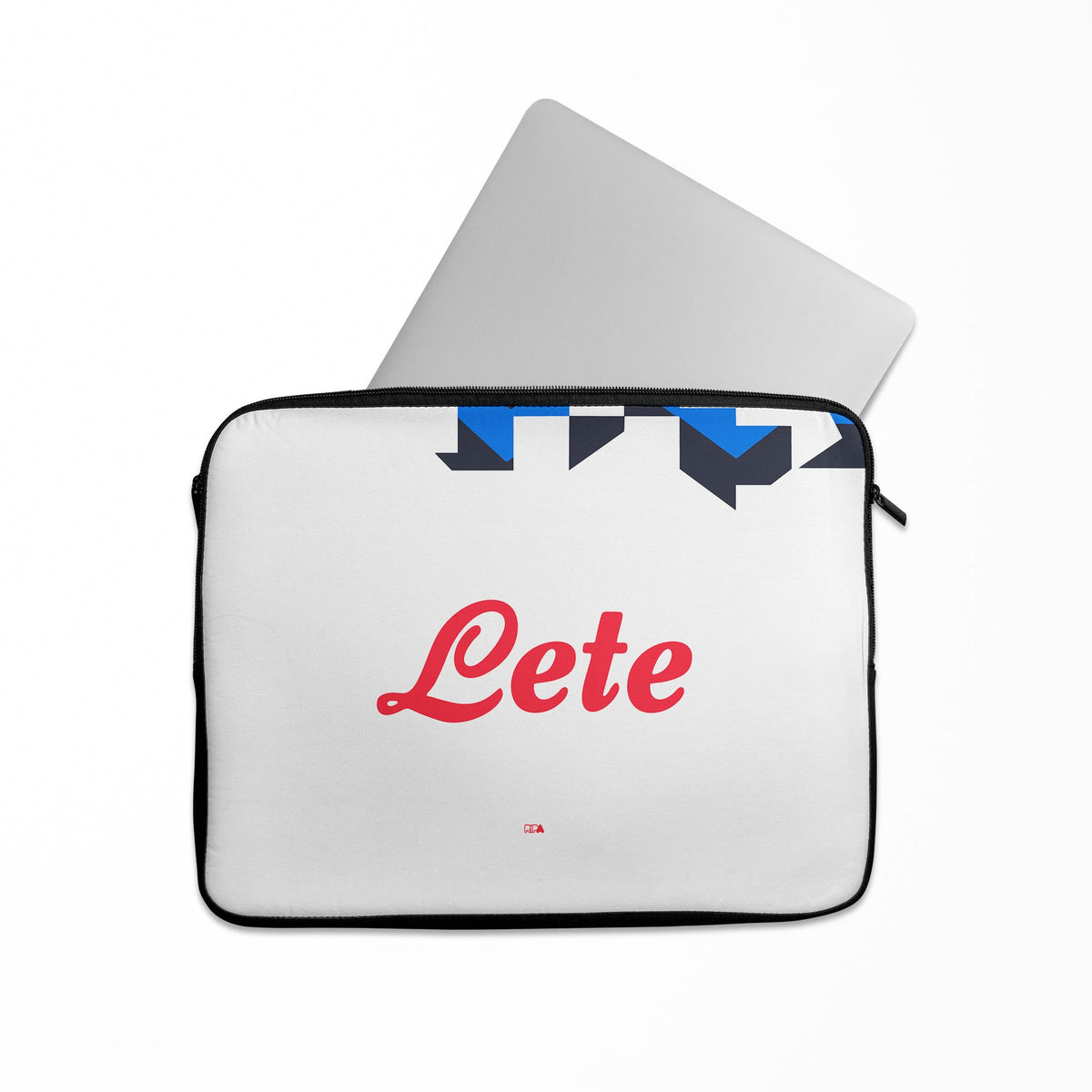 Laptop sleeve with the Atalanta 2026-27 Away football shirt design by RIPA Football