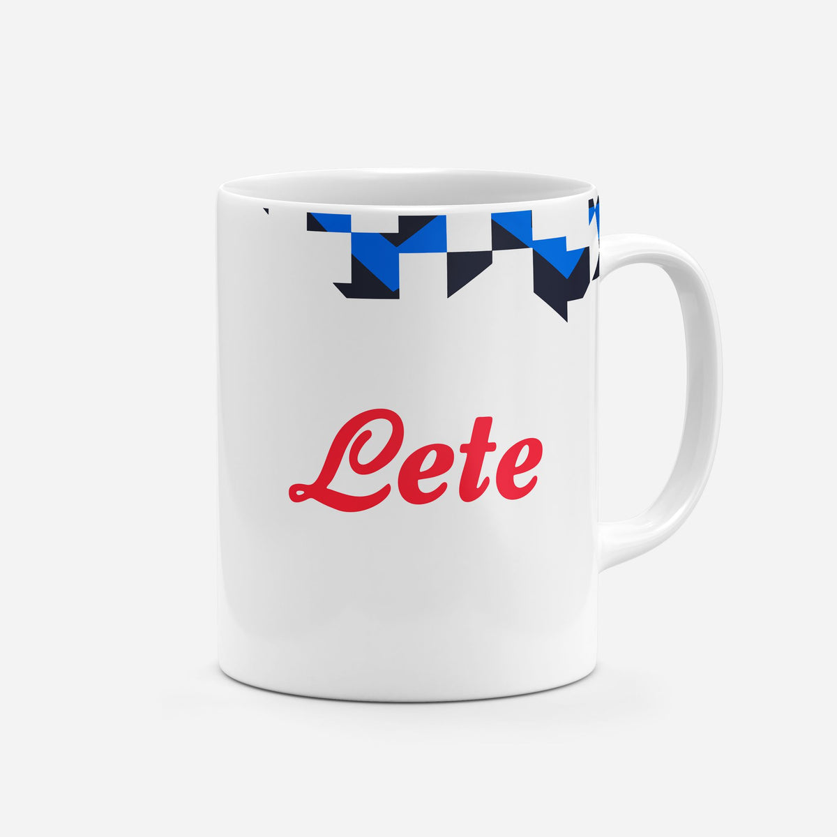 Mug with the Atalanta 2026-27 Away football shirt design by RIPA Football