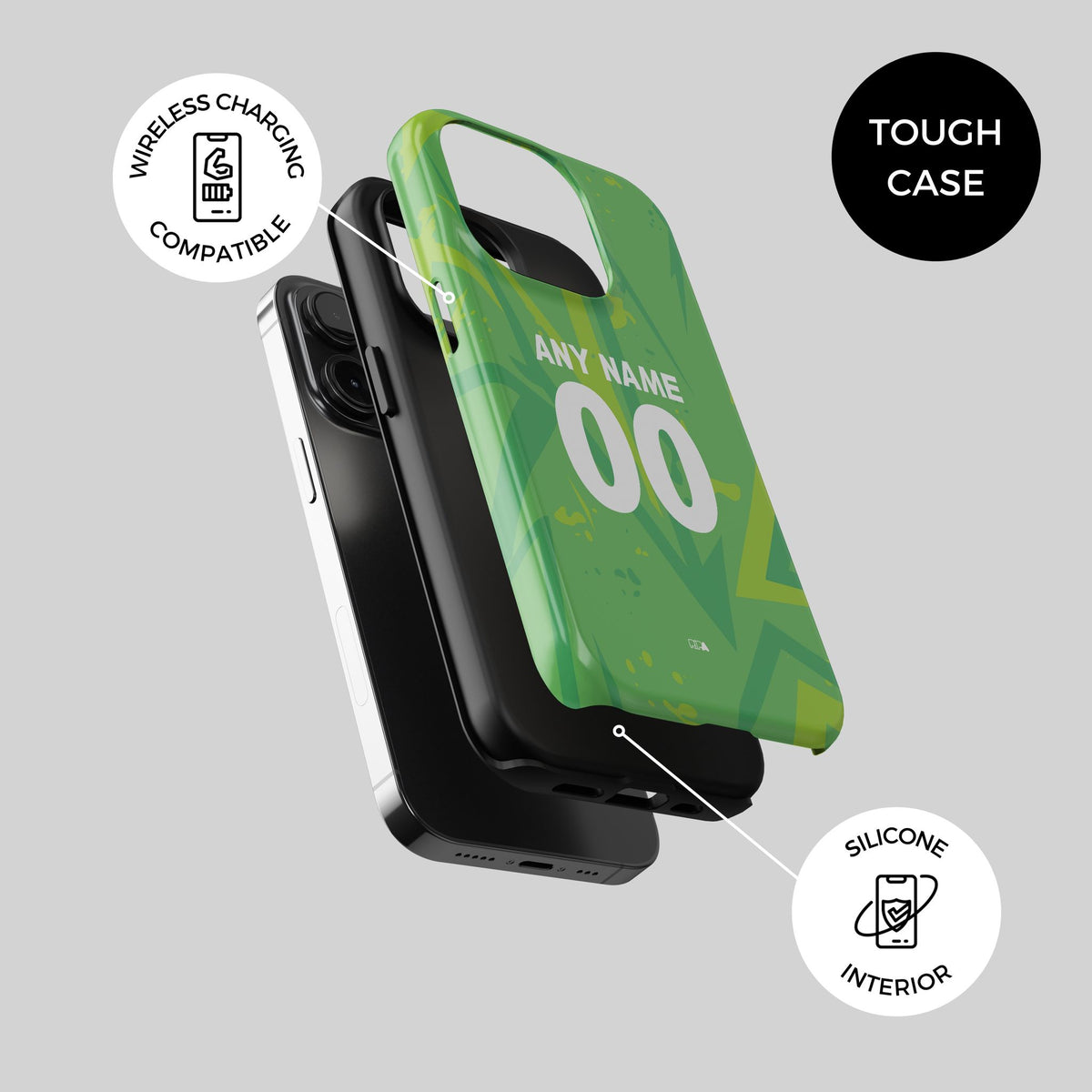 Phone case with the Atlas 2026-27 Goalkeeper football shirt design by RIPA Football