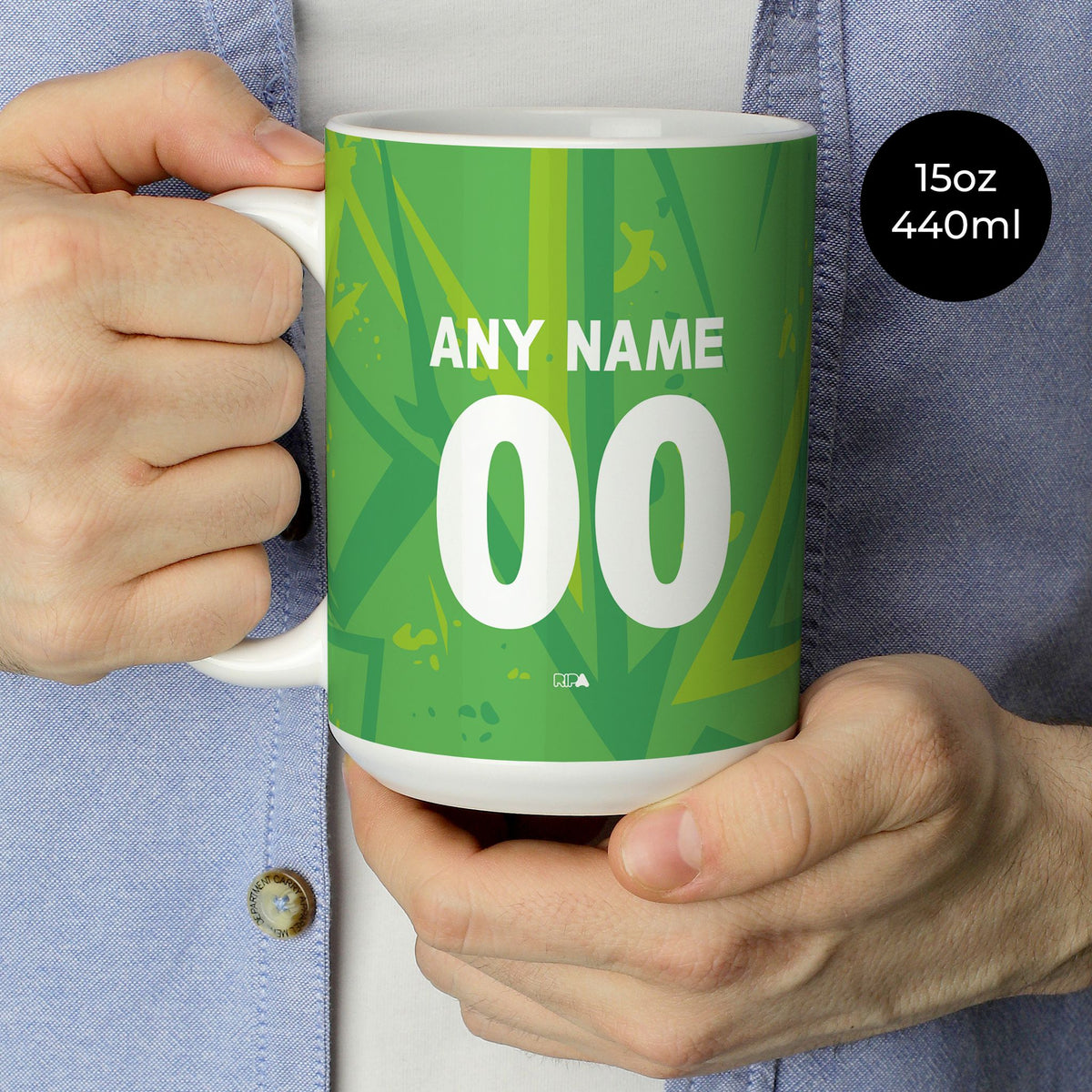 Mug with the Atlas 2026-27 Goalkeeper football shirt design by RIPA Football