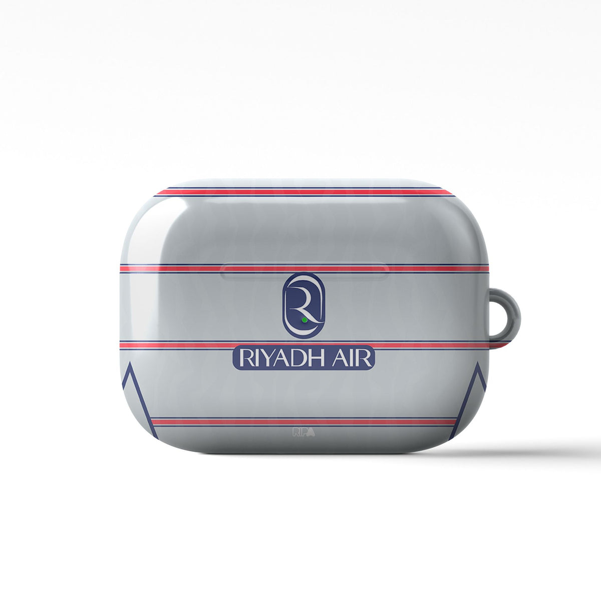AirPods case with the Atlético Madrid 2026-27 Third football shirt design by RIPA Football
