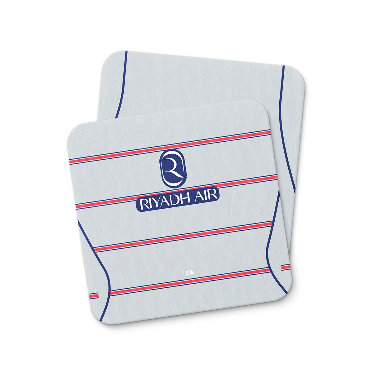 Coaster with the Atlético Madrid 2026-27 Third football shirt design by RIPA Football