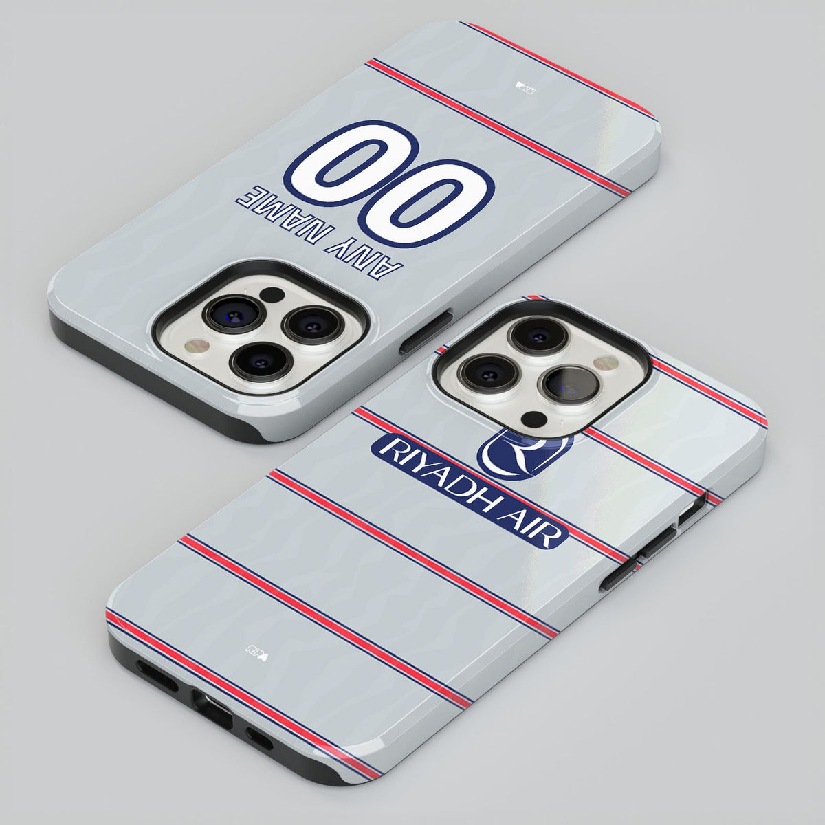 Phone case with the Atlético Madrid 2026-27 Third football shirt design by RIPA Football