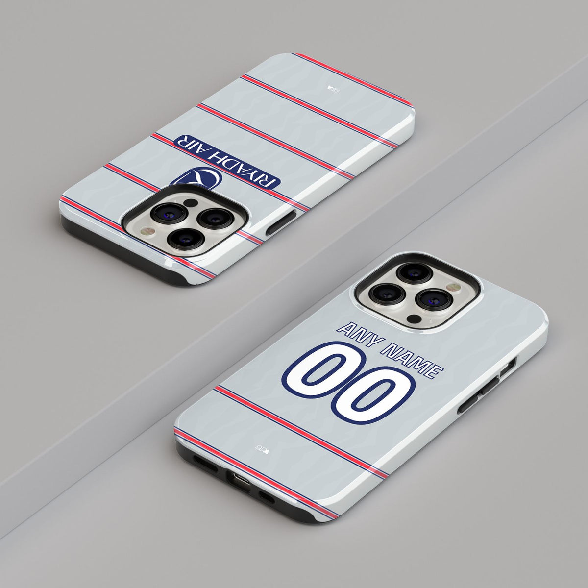 Phone case with the Atlético Madrid 2026-27 Third football shirt design by RIPA Football