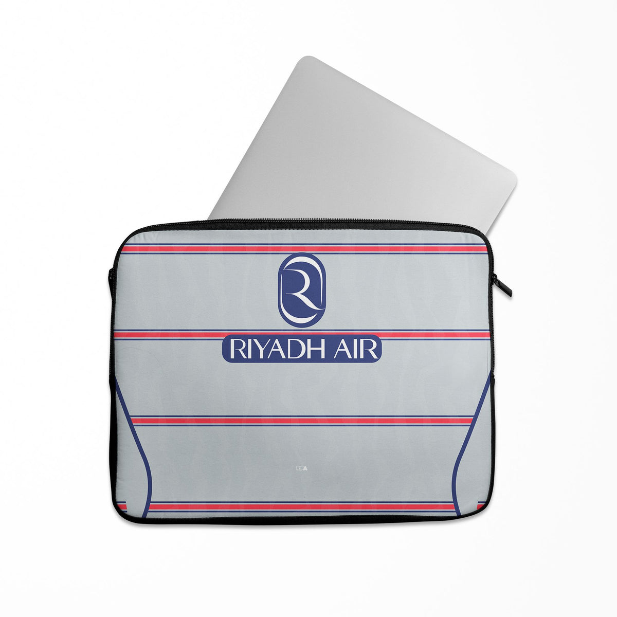 Laptop sleeve with the Atlético Madrid 2026-27 Third football shirt design by RIPA Football