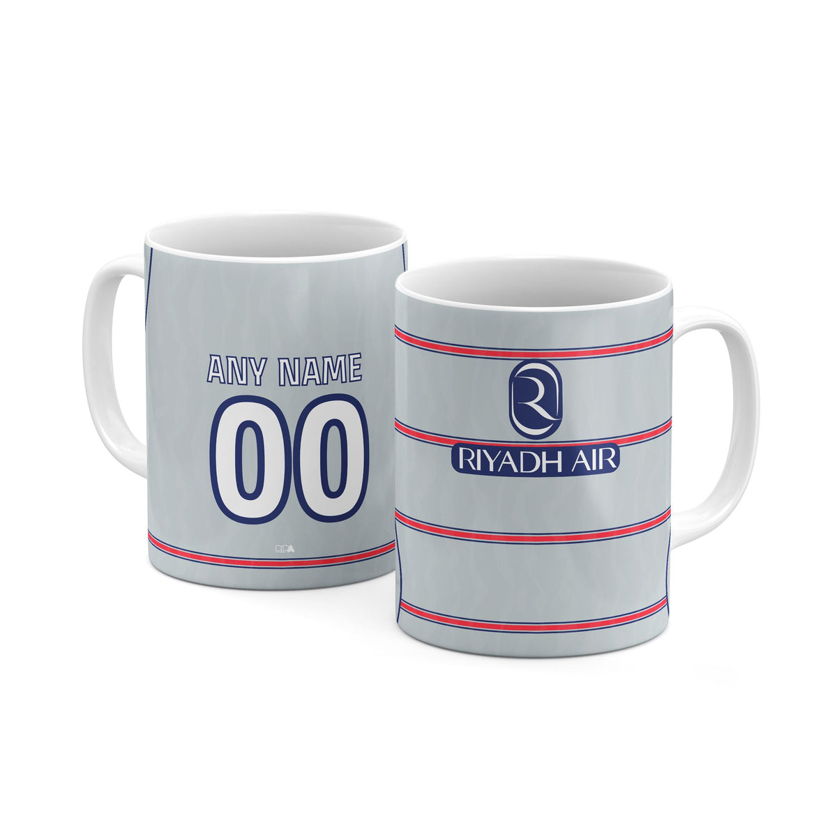 Mug with the Atlético Madrid 2026-27 Third football shirt design by RIPA Football