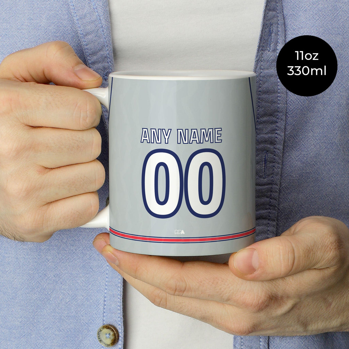 Mug with the Atlético Madrid 2026-27 Third football shirt design by RIPA Football