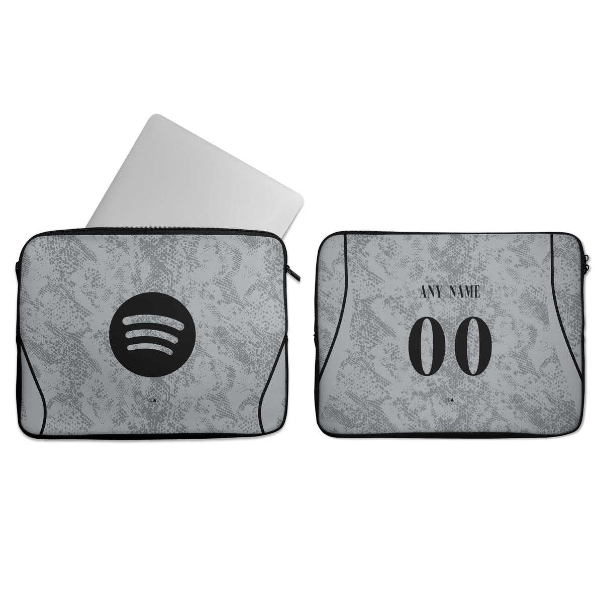 Laptop sleeve with the Barcelona 2026-27 Goalkeeper football shirt design by RIPA Football