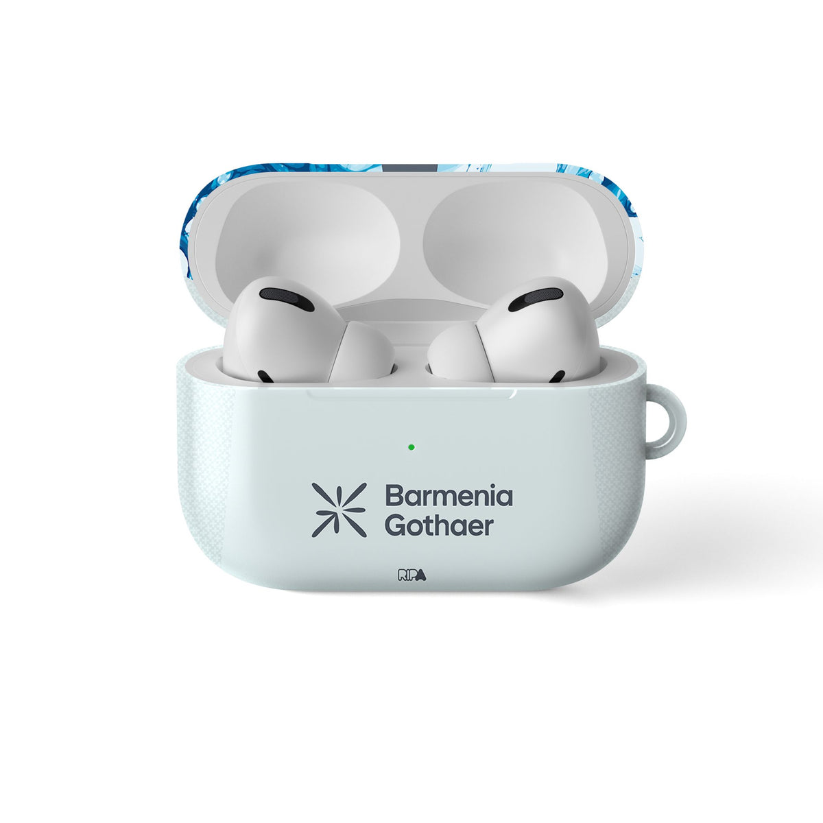 AirPods case with the Bayer 04 Leverkusen 2026-27 Away football shirt design by RIPA Football
