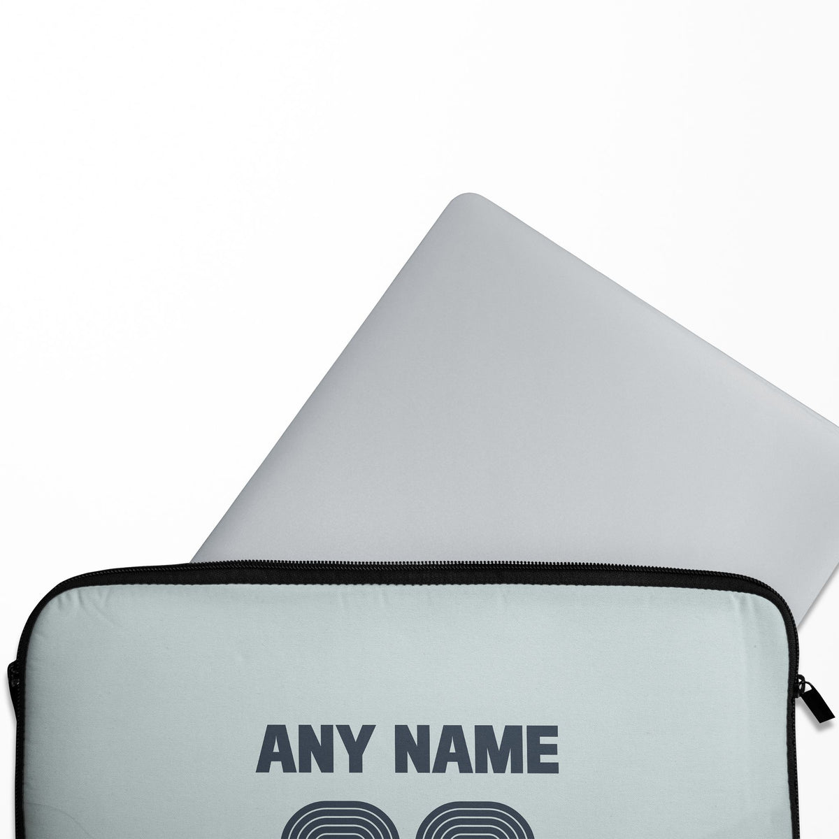 Laptop sleeve with the Bayer 04 Leverkusen 2026-27 Away football shirt design by RIPA Football
