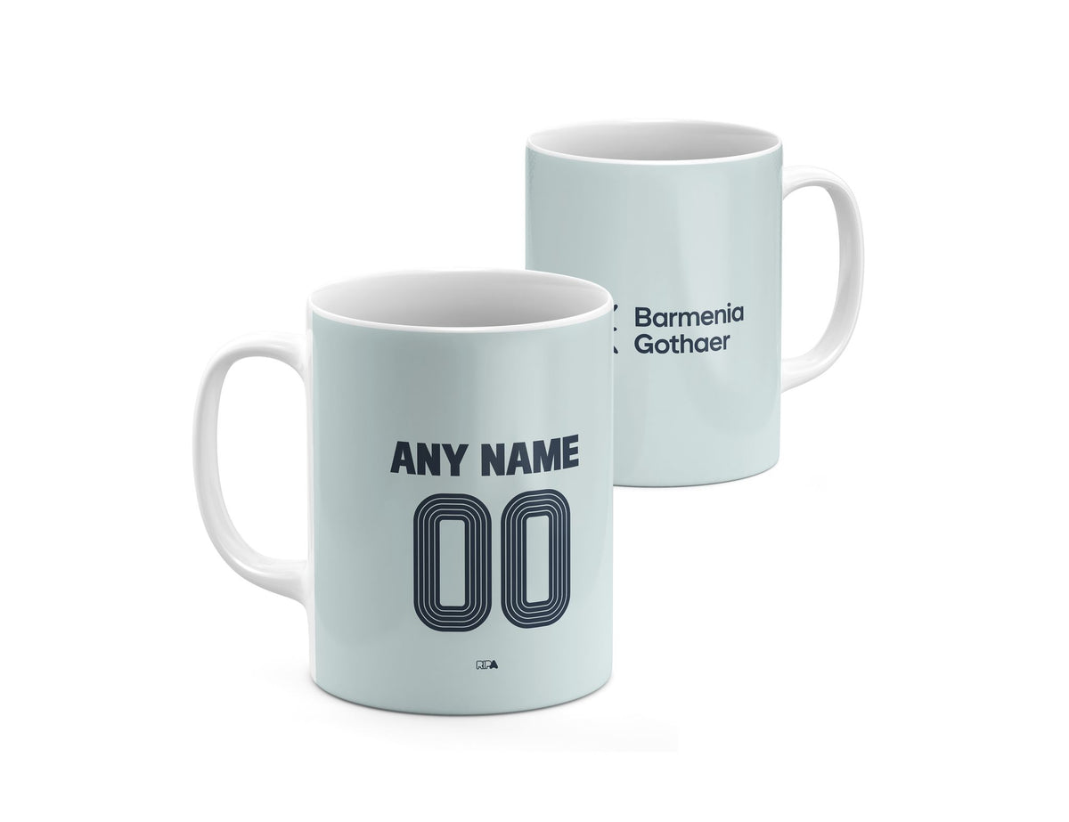 Mug with the Bayer 04 Leverkusen 2026-27 Away football shirt design by RIPA Football