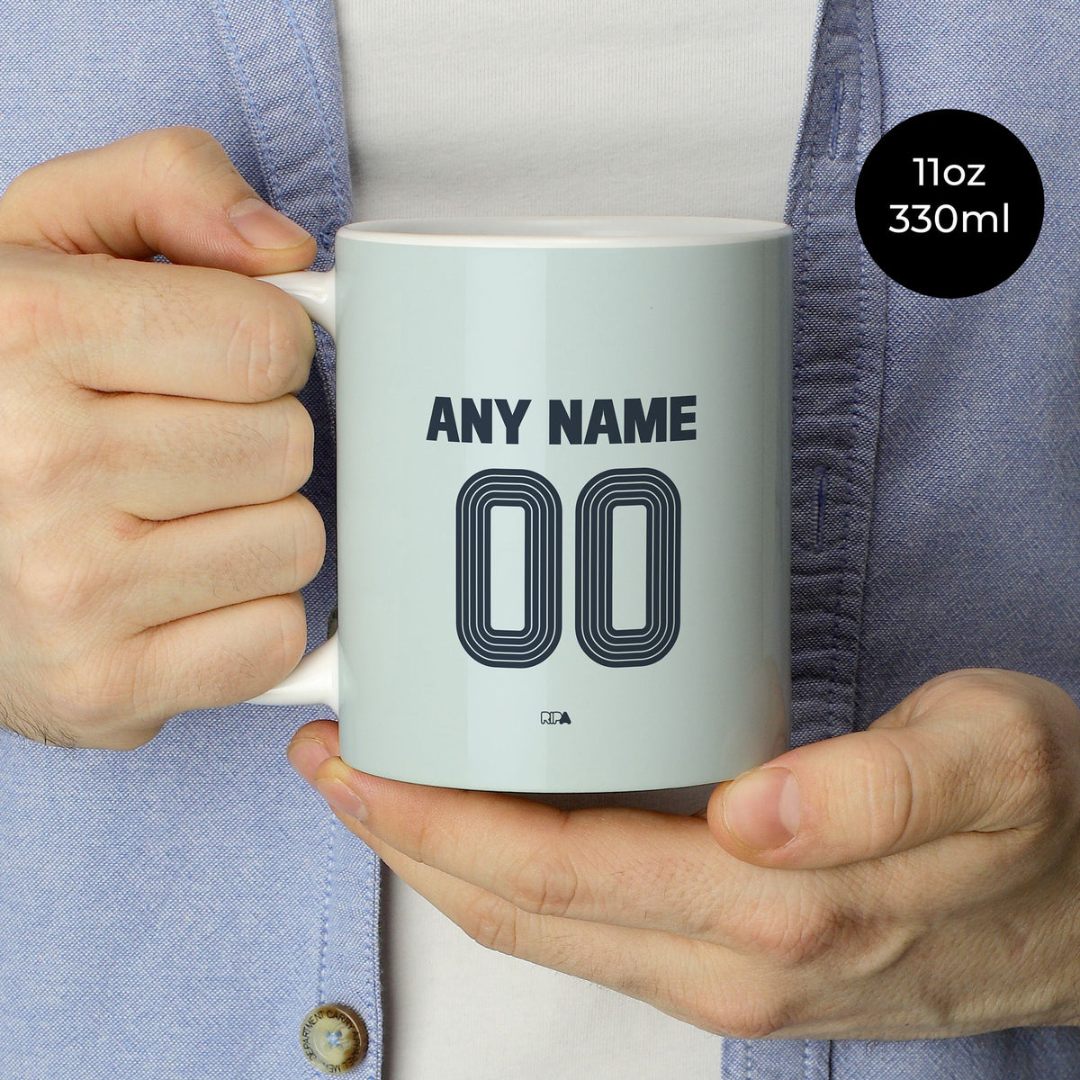 Mug with the Bayer 04 Leverkusen 2026-27 Away football shirt design by RIPA Football