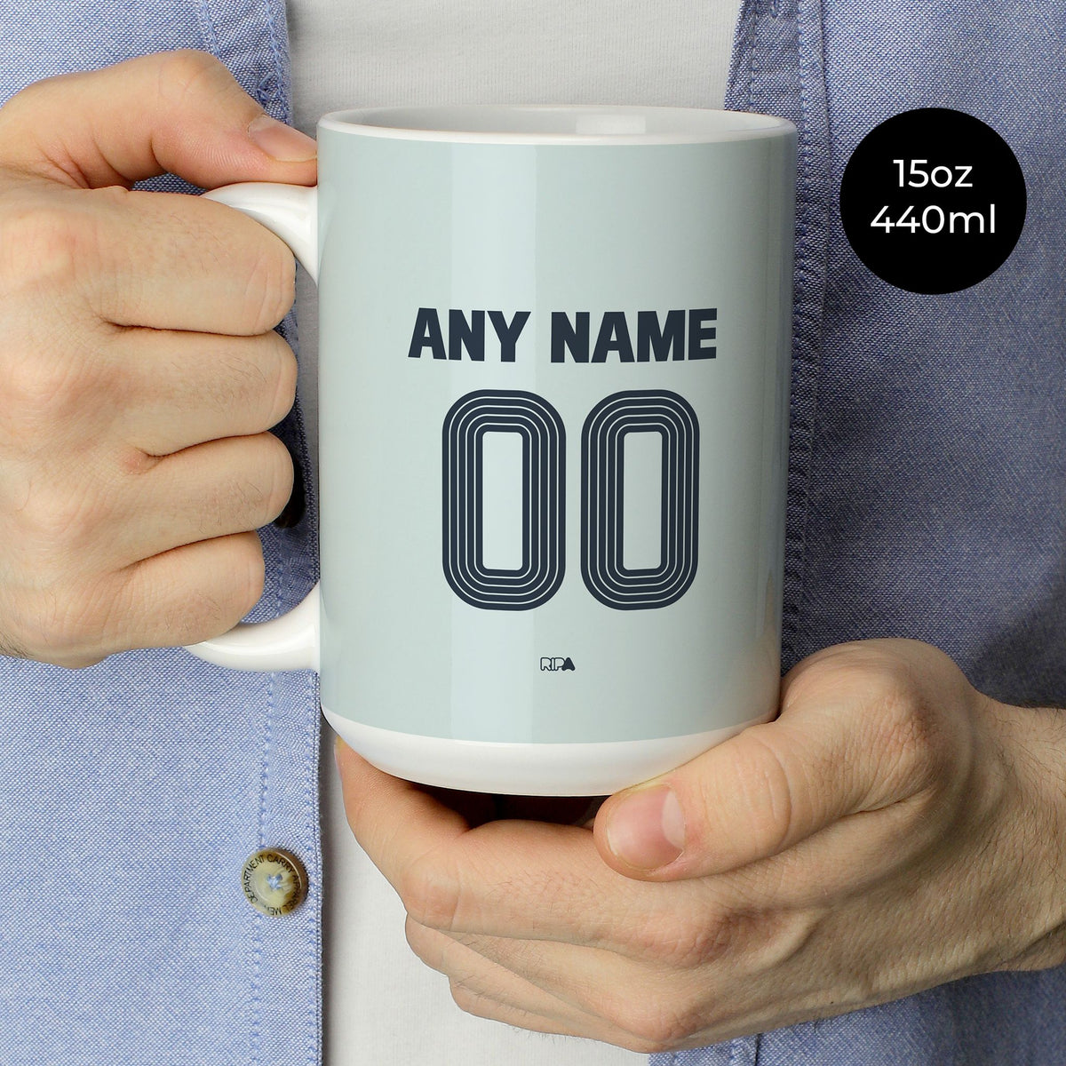 Mug with the Bayer 04 Leverkusen 2026-27 Away football shirt design by RIPA Football