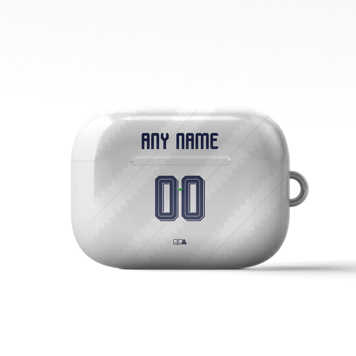 AirPods case with the Bayern Munich 2026-27 Away football shirt design by RIPA Football