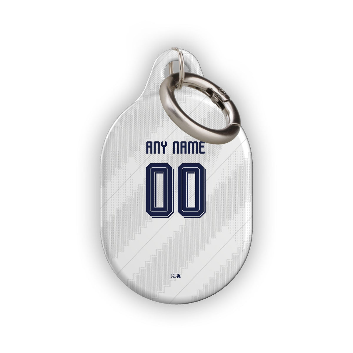 AirTag holder with the Bayern Munich 2026-27 Away football shirt design by RIPA Football
