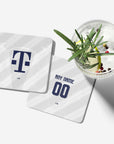 Coaster with the Bayern Munich 2026-27 Away football shirt design by RIPA Football