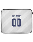 Laptop sleeve with the Bayern Munich 2026-27 Away football shirt design by RIPA Football