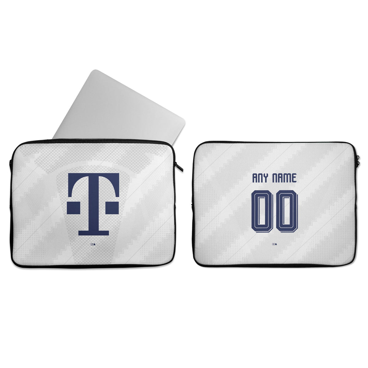 Laptop sleeve with the Bayern Munich 2026-27 Away football shirt design by RIPA Football