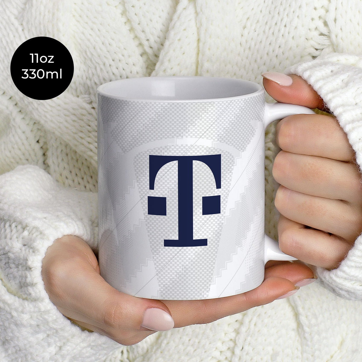 Mug with the Bayern Munich 2026-27 Away football shirt design by RIPA Football