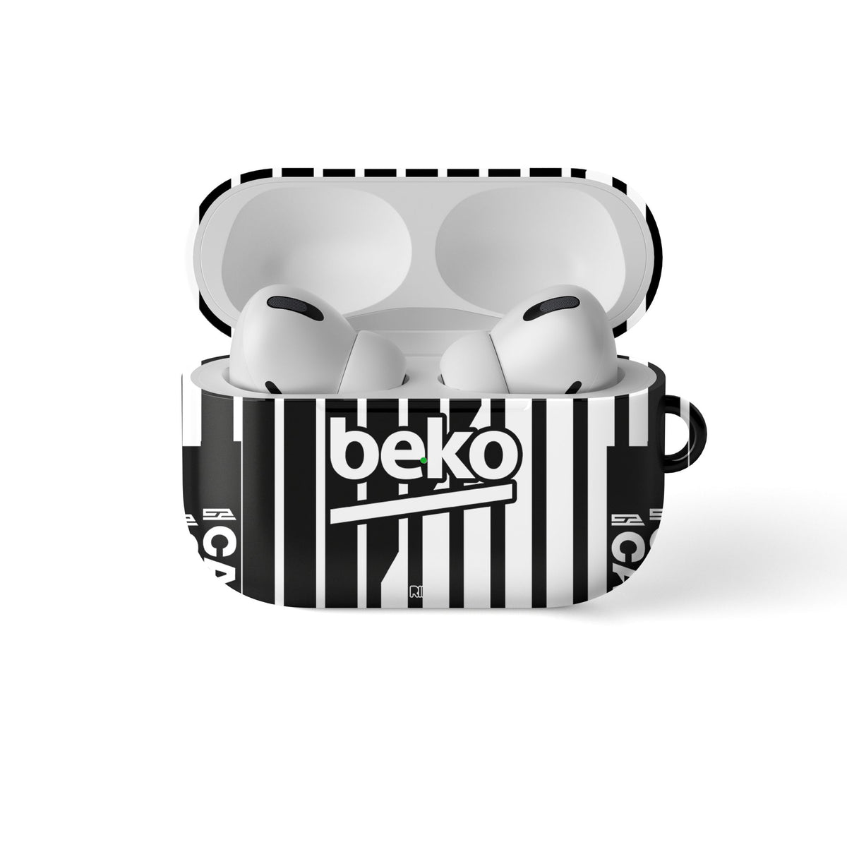 AirPods case with the Besiktas 2026-27 Away football shirt design by RIPA Football